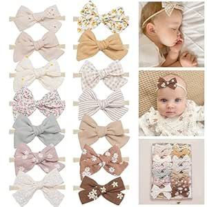 Fancy Clouds Baby Girl Bows and Headbands,14 pcs Stretchy Soft Nylon Hairbands Hair Bows for Newborns, Infants, Toddlers - Handmade Baby Hair Accessories for Girls Hair Accessories For Girls, Baby Hair Accessories, Girls Bows, Baby Hair, Newborn Girl, Girls Hair Accessories, Handmade Baby, Infants