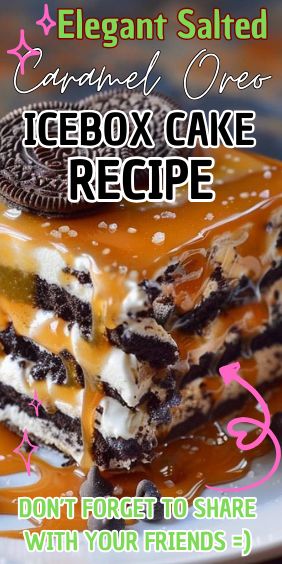 Elegant Salted Caramel Oreo Icebox Cake Salted Caramel Oreo Icebox Cake, Salted Caramel Mousse, Oreo Icebox Cake, Quick And Easy Sweet Treats, Super Moist Chocolate Cake, Coffee Brownies, Icebox Desserts, Caramel Mousse, Salted Carmel