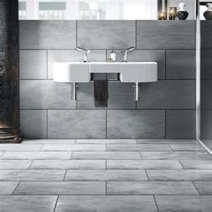 Grey Tile Dark Grout, Gray Tile Black Grout, Tiles With Dark Grout, Wickes Bathroom, Grey Tile Grout, Herringbone Backsplash Kitchen, Ceramic Tile Floor Bathroom, Dark Grout, Gray Shower Tile