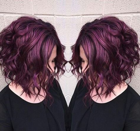 Pelo Color Vino, Haircut And Color, Hair Color And Cut, Hair Today, Hair Dos, Purple Hair, Hair Colors, Fall Hair, Hair Looks