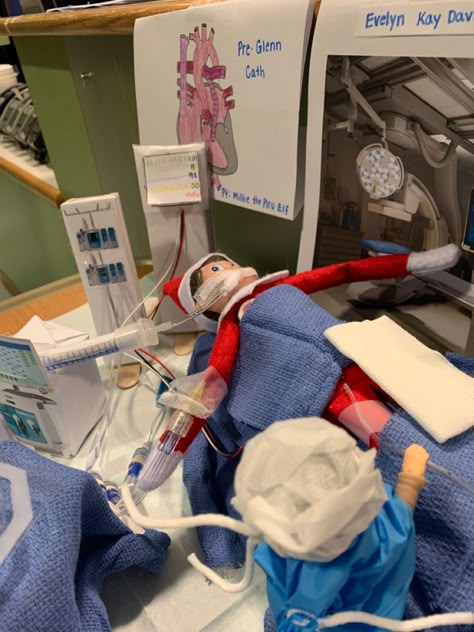 Labor And Delivery Elf On The Shelf, Elf On The Shelf Ideas For Hospitals, Elf On The Shelf Ideas Hospital, Hospital Elf On The Shelf, Veterinary Elf On The Shelf, Hospital Ideas, Elf On A Shelf, Shelf Board, Nurse Christmas