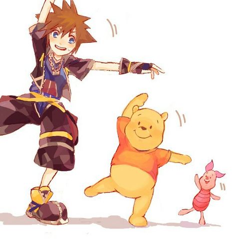 Kingdom Hearts Kingdom Hearts Disney, Kingdom Hearts Ii, Disney Character Art, Pooh And Piglet, Heart Journal, Kingdom Hearts Fanart, Sora Kingdom Hearts, Kingdom Hearts Art, Pooh Piglet