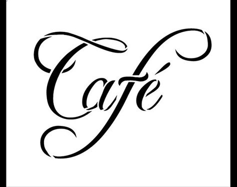 ~•✿.•:*¨¨*:•.✿•~ Cafe Sign, Alfabet Letters, Script Words, Letter Stencils, Stenciling, Dessin Adorable, Stencil Art, Stencil Designs, Lettering Design