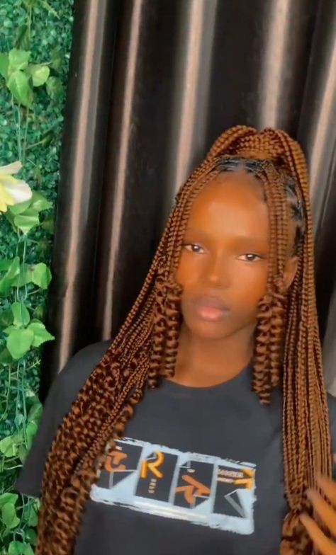 Knotless braids with curled ends curls Knotless Braids With Curled Ends, Braids With Curled Ends, Knotless Braids With Curly Ends, Hair Braid Diy, Orange Ombre Nails, Curled Ends, Cute Box Braids, Hairstyles 2024, Birthday Hairstyles