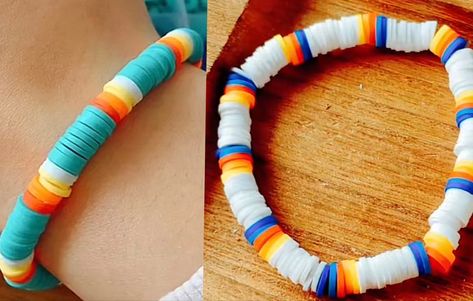 Preppy Clay Bead Bracelets, Make Clay Beads, Clay Bead Bracelets, Sister Crafts, Western Bracelets, Clay Bracelets, Clay Bead Necklace, Heishi Bracelet, Clay Bead Bracelet