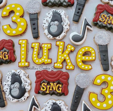 Flavored Icing, Sing Movie, Movie Birthday Party, Marshmallow Cookies, Sing 2, Smores Cookies, Movie Birthday, 2nd Birthday Party Themes, Sugar Cookie Designs