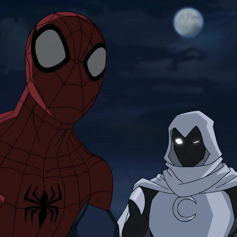 Moon Knight X Deadpool, Spider Man And Moon Knight, Moon Knight X Spiderman, Deadpool And Moon Knight, Moonknight And Spider-man, Moon Knight And Deadpool, Moonknight Icons Comics, Spiderman And Moon Knight, Moon Knight Matching Pfp