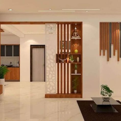 Living Area Partition Design, Hall And Dining Partition Ideas, Simple Partition Design, Modern Partition Design Living Rooms, Hall Partion Ideas, Hall Partition Living Rooms, Living Dining Partition, Partition Between Living And Dining, Sunset Village