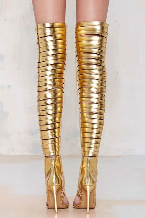 Thigh High Sandals, Gladiator Boots, Thigh High Heels, Gold Boots, Womens Shoes High Heels, Black High Heels, Boots Women, Thigh High Boots, High Heel Boots