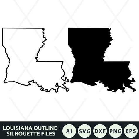 Louisiana Outline SVG Files | Louisiana Silhouette SVG Files | Louisiana Cut Files | American States Vector Files | Louisiana Map Clip Art Louisiana Outline, Miniature Youtube, Printable Halloween Tags, Christmas Tree Printable, Louisiana Map, American States, Digital Greeting Cards, Merry Christmas Card Greetings, State Outline