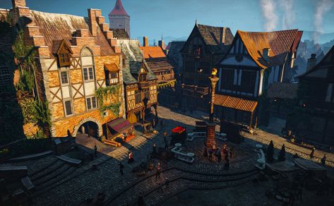 Novigrad, from the Witcher 3 by myself The Witcher Minecraft, Novigrad Witcher, Witcher Scenery, Witcher Oc, Server Ideas, Shadows Of The Empire, Minecraft Idea, Fantasy Town, Minecraft Inspiration