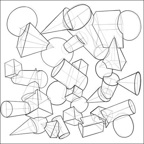 ArtStation - Form Intersections, CrashHermit Practice Drawing Shapes, Peter Han, Artist Tutorials, Comic Book Drawing, Form Drawing, Isometric Drawing, Perspective Drawing Lessons, Art Basics, Interior Design Sketches