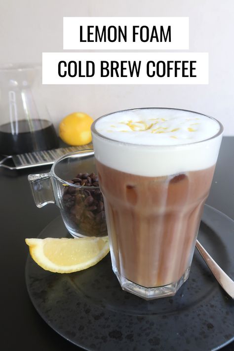 Cold brew topped with fluffy delicious lemon cold foam Brew Coffee Recipe, Cold Brew Coffee Recipe, Cold Brew Recipe, Coffee Blog, Cold Foam, Coffee Recipe, Lemon Raspberry, Lemon Bars, Brew Coffee