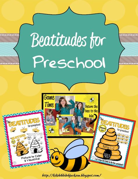 Bible Fun For Kids: The Beatitudes: Preschool Printables The Beatitudes For Kids, Beatitudes For Kids, Toddler Sunday School, Preschool Pictures, The Beatitudes, Sunday School Kids, Worksheet For Kids, Preschool Bible, Activities For Preschool