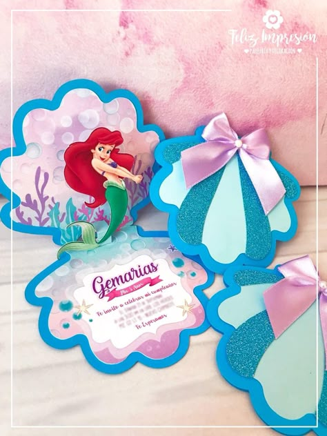 Ariel Mermaid Decoration Ideas, Little Mermaid Birthday Party, Little Mermaid Party, Mermaid Baby Shower Invitations, Ariel Birthday Party, The Little Mermaid Party, Ariel Party, Mermaid Birthday Party Decorations, Mermaid Theme Birthday Party