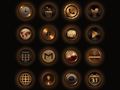 Steampunk Icons by Theme Junky Steampunk Icons, Launcher Icon, Find Your Own Style, Digital Graphics Art, Gas Mask Art, Free Icon Set, Icon Design Inspiration, Great Works Of Art, Insta Icon