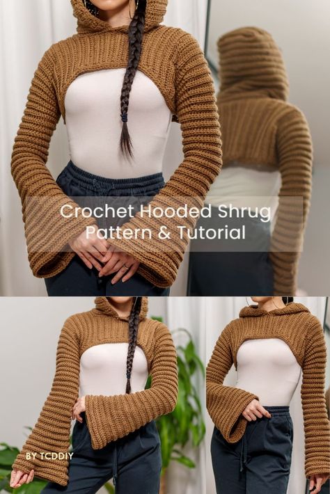 Crochet Spring, Crochet Hoodie, Crochet Shrug Pattern, Shrug Pattern, Amazing Crochet, Stylish Crochet, Hoodie Pattern, Trendy Crochet, Crochet Clothes For Women