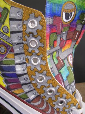 Art On Converse, Decorated Converse, Customised Shoes, Tie Dye Converse, Project 50, Paint Shoes, Birthday Shoes, Shoe Painting, Painted Converse