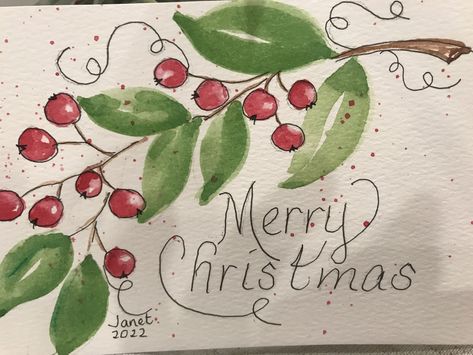 Line And Wash Christmas Cards, Line And Wash Christmas Watercolor, Ornament Watercolor Christmas Cards, Watercolor Christmas Tree Joy, Watercolor Holly And Berries, Watercolor Christmas Cards Party & Celebration, Watercolor Christmas Cards Diy, Watercolor Christmas Tree, Learn Watercolor Painting