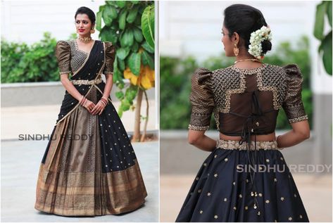 Lehanga Designs From Old Saree, Pattu Half Saree Blouse Designs Latest, Old Saree To Lehenga, Old Saree Into Lehenga, Pattu Lehenga Half Saree Latest, Old Saree Lehenga Designs, Saree Lehanga Design, Pattu Pavada Blouse Designs, Pattu Lehanga Designs Latest