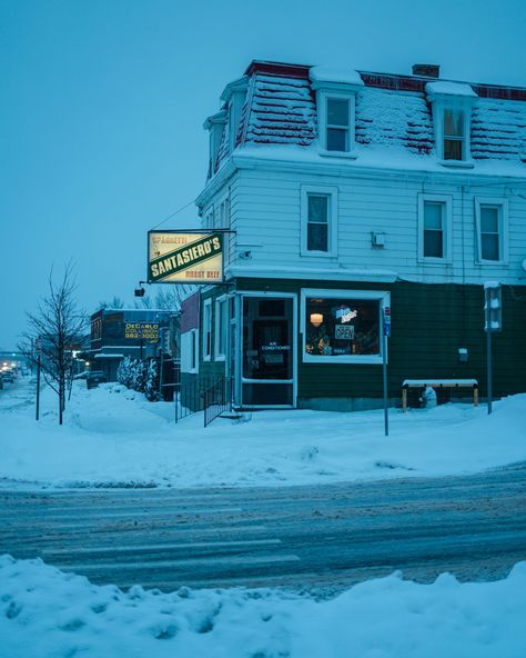 Santasiero's Restaurant on a snowy winter day, Buffalo, New York Buffalo New York Aesthetic, Rail Transport, Buffalo New York, New York Aesthetic, Hotel Motel, Snowy Winter, Posters Framed, City Car, Image House