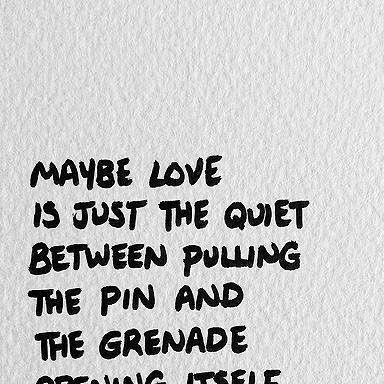 Blake Auden | Poetry on Instagram: "My opinion of love has changed dramatically in recent years. I have thought of it as a monster, as a saviour, and as a multitude of things in between.  But maybe love is just a pause, a quiet moment between loneliness and heartbreak. In the end, all we can do is try to make this moment last as long as possible, and hope that our finale exhale comes before it’s finished. Before the grenade opens its skin and we are left with nothing but shrapnel in our skin.  #blakeauden | #blakeaudenpoetry" Before The Year Ends Quotes, J Raymond Quotes, End Of Year Quotes, J Raymond, Maybe Love, Ending Quotes, Management Styles, Quiet Moments, Heart Quotes