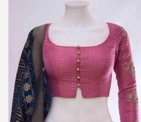 Blouse Neck Designs Latest, Blouse Designs Images, Simple Saree Blouse Designs, Latest Blouse Design, Patiala Dress, Designs Blouse, Long Blouse Designs, Blouse Lehenga, Blouse Designs High Neck