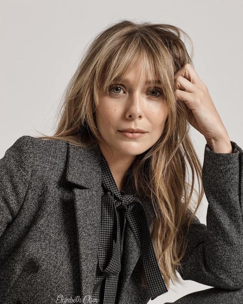 Elizabeth Olsen Haircut, Elizabeth Olsen Style, Long Bob With Bangs, Elizabeth Olsen Scarlet Witch, Light Hair Color, Hair Appointment, Wispy Bangs, Hair Affair, Everyday Hairstyles