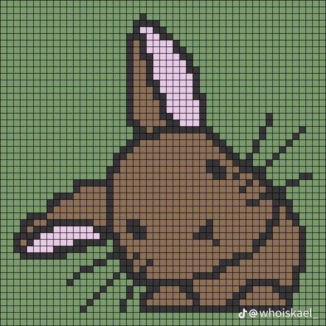 Bear Grid Pattern, Pixel Grid Ideas Crochet, Pixel Crochet Pattern Charts Easy, Alpha Patterns Simple, Rabbit Pixel Art, Crochet Tapestry Pattern Free Charts, Bunny Pixel Art, Animal Pixel Art, Pixel Art Crochet