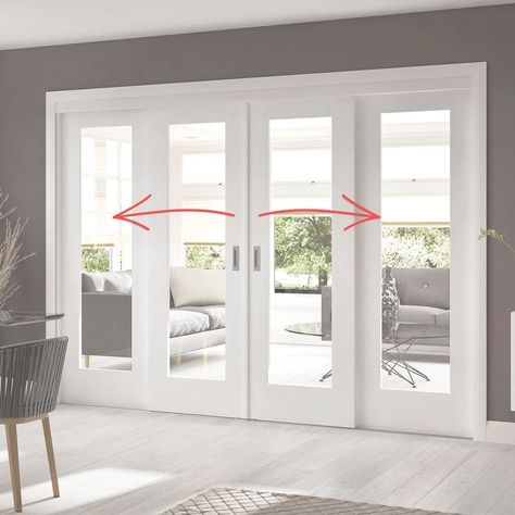 This is exactly what I want to replace my large 3 panel door wall French Door Sliding, Best Sliding Glass Doors, Pintu Interior, Sliding Doors Exterior, Sliding French Doors, Glass French Doors, Sliding Door Systems, French Doors Patio, Sliding Glass Doors