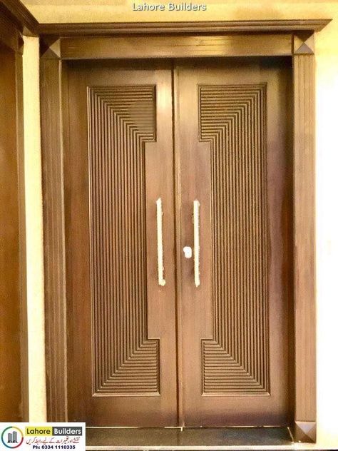 Main Door Jodi Design, Modern Wooden Double Doors Entrance Front Entry, Main Door Designs Indian, Door Design Exterior, Main Entrance Wooden Doors, Main Door Design Photos, Door Design Ideas, Flush Door Design, House Main Door