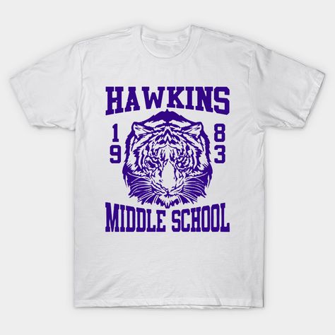 Hawkins Middle School Tigers 1983 hawkins-middle-school-tigers-1983 Classic T-Shirt Hawkins Middle School, Stranger Things Merchandise, Stranger Things Tshirt, Gq Fashion, Tiger T Shirt, Forest Design, Writing Styles, Breaking Bad, Perfect Shirt