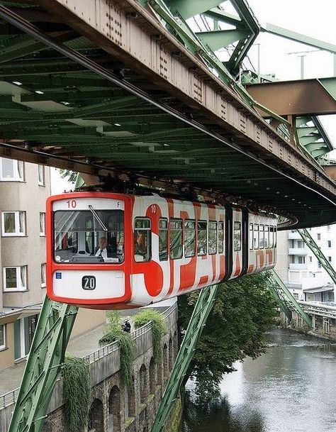 Canal City, Wuppertal Germany, Fear Of Flying, North Rhine Westphalia, Light Rail, Train Tracks, Train Travel, Germany Travel, Places Around The World