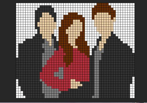 Vampire Diaries Perler Beads, Vampire Diaries Cross Stitch, Twilight Pixel Art, Vampire Pixel Art, Movie Pixel Art, Diy Disney Ears, Christian Cross Stitch, Graph Paper Drawings, Easy Pixel Art