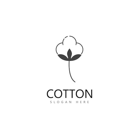 Cotton Drawing Simple, Cotton Flower Illustration, Cotton Logo Design, Indian Logo Design, Logo With Flowers, Cotton Tattoo, Cotton Drawing, Cotton Illustration, Lotus Flower Logo Design