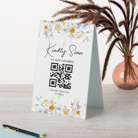 Wedding Table Qr Code, Venmo Qr Code Sign Wedding, Wedding Welcome Sign With Qr Code, Scan Qr Code Wedding, Wedding Menu Table, Qr Code Vendor Sign, Menu Table, Qr Code Wedding, Table Tents