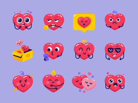 Mr.&Mrs.Valentine by Laura Reen Heart Character Design, Emoji Characters, Create Icon, Father's Day Greeting Cards, Icon Sets, Fire Inside, Graduation Project, Best Icons, Valentines Design