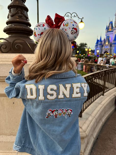 Disney Custom Ideas, Disney Jean Jacket, Disneyland 2024, Disney Christmas Outfits, Disney Sweet 16, Disney Trip Outfits, Disney Outfits Women, Disney Inspiration, Disney Fits