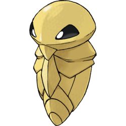 Kakuna is a yellow, cocoon Pokémon. Kakuna has a dome-shaped head and black, triangular eyes. It has two scythe-like arms in the middle of its body. When it comes close to evolving, its body gives off heat that makes it warm to the touch. Kakuna remains virtually immobile and waits for evolution often hanging from tree branches by long strands of silk. When attacked, however, it can extend its poison barbs. All 151 Pokemon, Pokemon Fire Red, Pokemon Website, Original 151 Pokemon, Pokemon Original, 150 Pokemon, Pokemon Platinum, Gen 1 Pokemon, 151 Pokemon