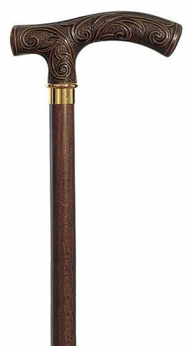 Victorian Style Handle Walking Cane                        Description The Victorian brown Fritz shaped handle is molded in cellulose acetate and enhanced with sculptured swirls. It comes to us from Italy. It is mounted on a 3/4" beechwood walnut lacquered shaft. The shaft is 36" long and is set off smartly by a brass plated ring and collar. Made in America. Very unique style! "Buy it now" or you may never find it again! Supports up to 250 lbs. Italian Handle Rubber tipped Made in the USA 36" lo Victorian Man, Canes And Walking Sticks, Wooden Canes, Victorian Pattern, Victorian London, Wooden Walking Sticks, Walking Sticks And Canes, Prom Dance, Canes & Walking Sticks