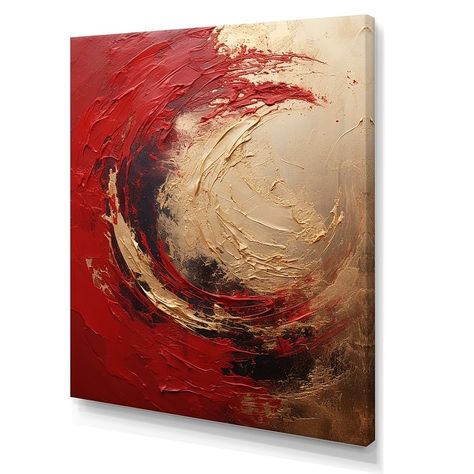 Designart "Red Gold Fusion Spiral I" Abstract Spirals Wall Art - Bed Bath & Beyond - 39908590 Abstract Painting Acrylic Modern, Burgundy Paint, Red Abstract Painting, Acrylic Wall Decor, Picture Frame Designs, Red Home Decor, Acrylic Panels, Canvas Designs, Abstract Canvas Art