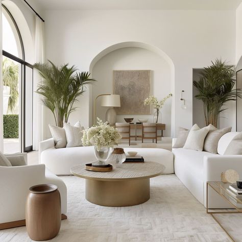 An amazing lounge with sleek furniture and soft upholstery contribute to an inviting ambiance Marbella Apartment, Beige And White Living Room, Luxury Room Design, Fancy Living Rooms, Modern Parisian, Life Movie, Luxury Home Design, Beige Living Rooms, Sleek Furniture