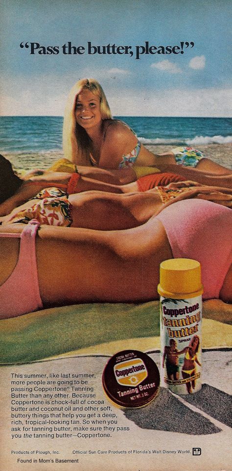 Ad for Coppertone Tanning Butter - Fonts In Use Weird Vintage Ads, Weird Vintage, Beauty Ad, Retro Advertising, Retro Ads, Tanning Lotion, Old Ads, Magazine Ads, The Good Old Days