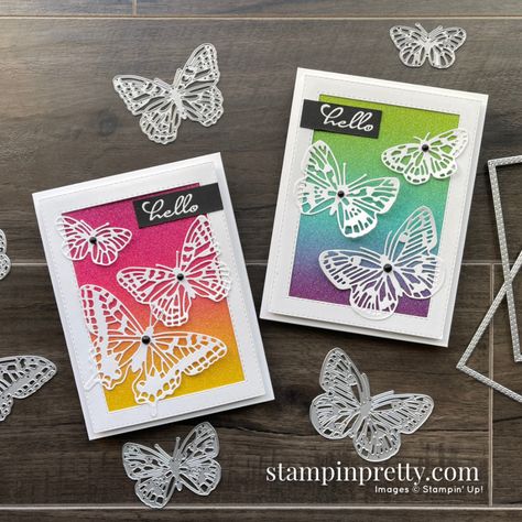 Irresistible Blooms, Butterfly Brilliance, Butterfly Bouquet, Rainbow Cards, Mary Fish, Stampin Pretty, Butterfly Stamp, Rainbow Card, Embossing Powder