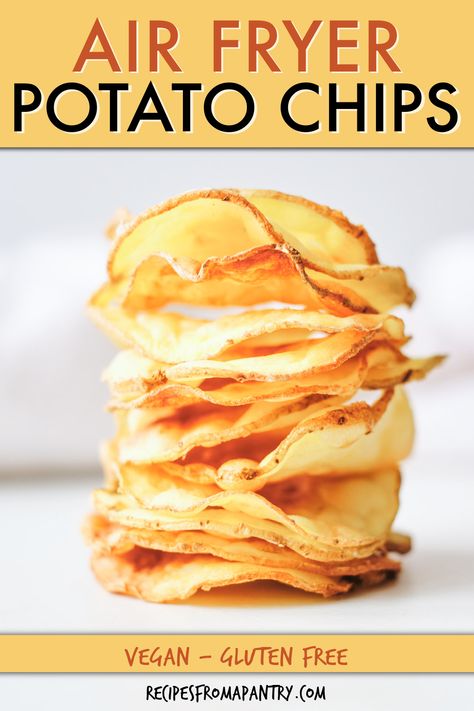 Air Fryer Potatoes Chips, Potatoes Chips In Air Fryer, Potato Chips In Air Fryer, Airfryer Potato Chips, Airfryer Chips Potatoes, Airfryer Chips, Air Fryer Potato Chips Salt And Vinegar, Chips Air Fryer, Potato Chips Homemade