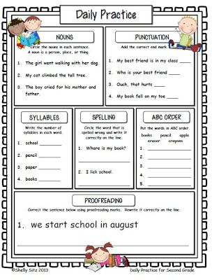 Smiling and Shining in Second Grade: Daily Practice for Second Grade 2nd Grade Grammar, 2nd Grade Writing, Teaching Second Grade, 2nd Grade Ela, Teaching Language Arts, Teaching Ela, Read And Write, 2nd Grade Classroom, 2nd Grade Reading