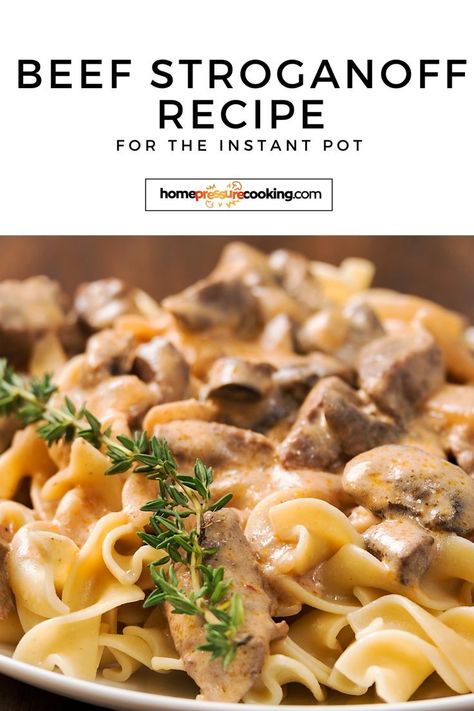 Indulge in creamy comfort with our Beef Stroganoff Recipe for the Instant Pot! This classic dish features tender beef strips, savory mushrooms, and a luscious sour cream sauce, all served over a bed of perfectly cooked pasta. Whether you're hosting a cozy dinner or simply craving a hearty meal, this Instant Pot Beef Stroganoff is a must-try. Let's make dinner time a breeze with this creamy pasta delight! Swing by homepressurecooking.com for the full recipe and for more pasta dishes. Instant Pot Beef Stroganoff, Beef Stroganoff Recipe, Creamy Pasta Recipes, Sour Cream Sauce, Beef Strips, Cooked Pasta, Stroganoff Recipe, Instant Pot Meals, Cozy Dinner