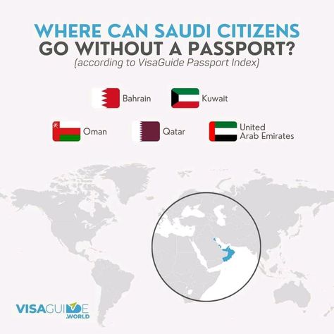 🌍✈️ Saudi citizens can travel to Bahrain, Kuwait, Oman, Qatar, and the UAE without a passport! Just grab your national ID and explore these neighboring gems 🇸🇦❤️ #saudiarabia #bahrain #kuwait #oman #qatar #unitedarabemirates #uae #visaguideindex #passportindex #passport National Id, Bahrain, United Arab Emirates, Oman, Saudi Arabia, Qatar, Kuwait, Gems, The Unit