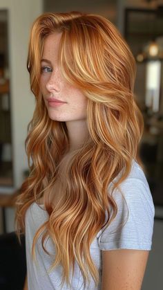 #blondehair #hairgoals #blondelife #blondebeauty #blondebombshell #blondetrend #blondeinspo #blondeambition #blondepower #blondehairdontcare #blondelove #blondehairideas #blondehairinspiration #blondehaircrush #blondehairaddict Prom Dresses Ginger Hair, Ginger Hair With Blonde Balayage, Usa Hairstyles, Strawberry Blonde Hair Color Ideas, Redhead Hair Color, Balyage Long Hair, Red Hair With Blonde Highlights, Female Urinal, Ombre Blond