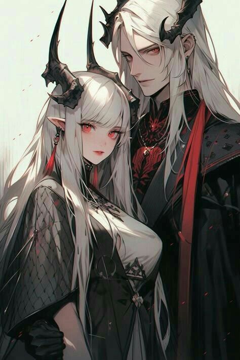 Twin Character Design Male, Dragon Human Form, Character Art Cute, Demon Couple, Dragon Couple, Anime Twins, Boy And Girl Drawing, Couple Goal, Character And Setting